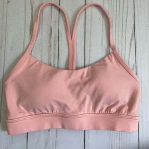 Lululemon flow y bra in pink mist excellent condition size 4